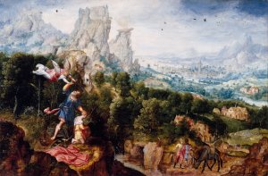 Landscape with the Offering of Isaac by Herri Met De Bles Oil Painting