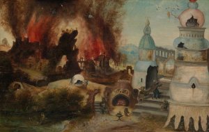 The Temptation of Saint Anthony by Herri Met De Bles Oil Painting