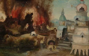 The Temptation of Saint Anthony by Herri Met De Bles Oil Painting