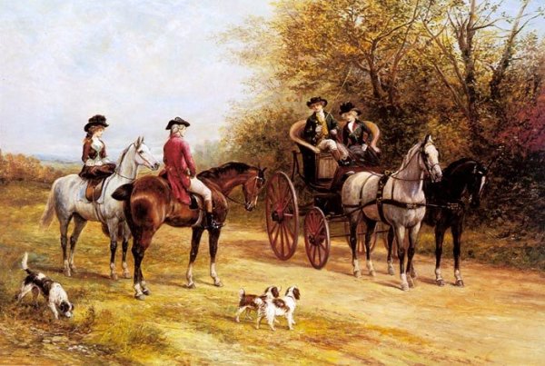 Main Product Photo of A Chat with His Lorship Painting by Heywood Hardy
