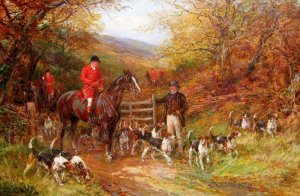 A Chat with the Keeper by Heywood Hardy Oil Painting