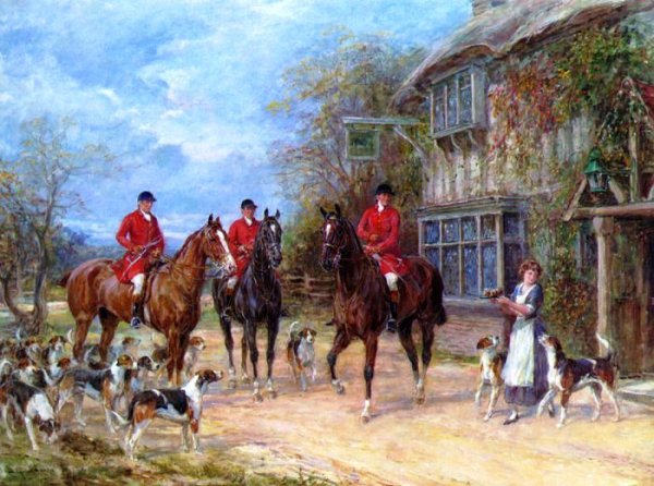 Main Product Photo of A Halt at the Inn Painting by Heywood Hardy