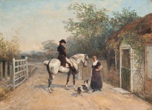 A mutual attraction by Heywood Hardy Oil Painting
