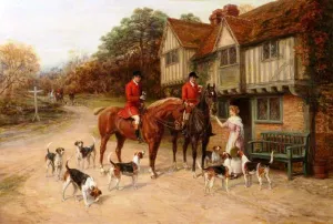 A Refresher at 'The Dragon' painting by Heywood Hardy