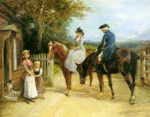 A Stop Before the Ride by Heywood Hardy - Oil Painting Reproduction
