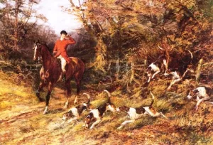 Calling The Hounds out of Cover painting by Heywood Hardy