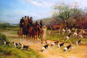 Hounds First, Gentlemen, Hounds First by Heywood Hardy Oil Painting