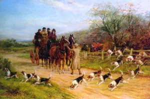 Hounds First, Gentlemen, Hounds First by Heywood Hardy - Oil Painting Reproduction