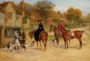 Meet at the inn by Heywood Hardy Oil Painting