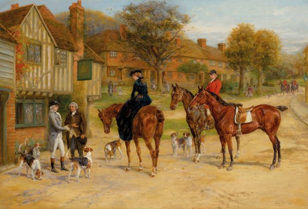 Meet at the inn by Heywood Hardy - Hand-Painted Oil Painting Reproduction