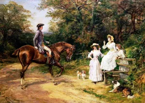 Meeting by the Stile by Heywood Hardy Oil Painting