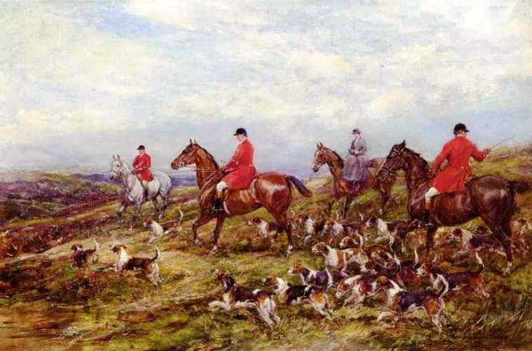 Main Product Photo of Out Hunting Painting by Heywood Hardy