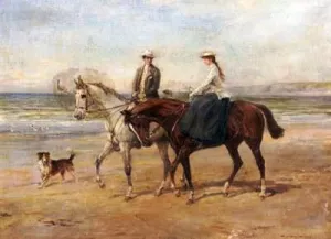 Riders on the Shore by Heywood Hardy - Oil Painting Reproduction