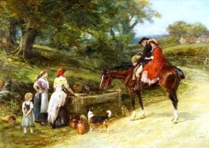 Squire and Daughter by Heywood Hardy Oil Painting