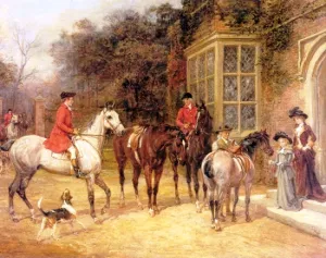The Meet Fox Hunting by Heywood Hardy Oil Painting