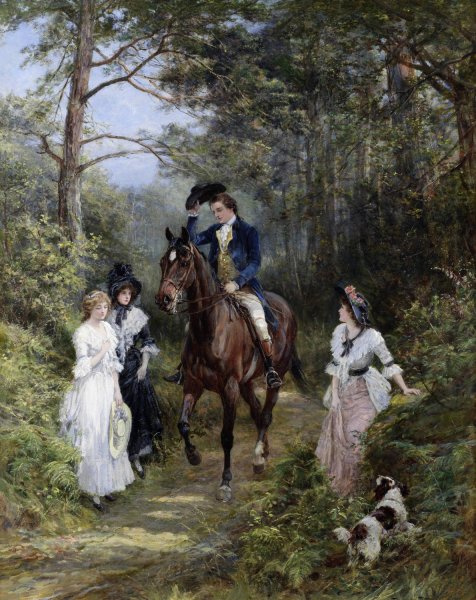 The Meeting In The Forest by Heywood Hardy - Hand-Painted Oil Painting Reproduction