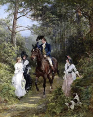 The Meeting in the Forest by Heywood Hardy - Oil Painting Reproduction