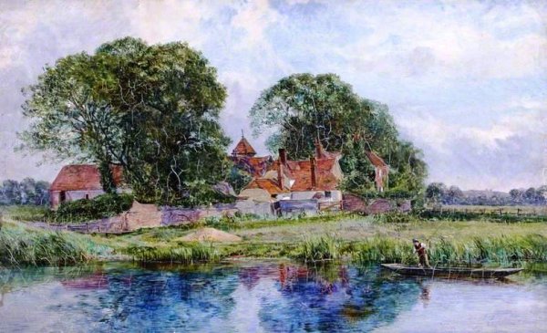 Main Product Photo of The Old Manor House Painting by Heywood Hardy