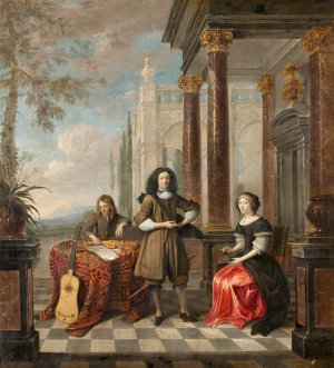 Portrait of a Family by Hieronimus Janssens Oil Painting