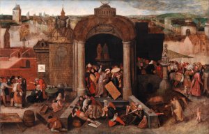 Christ Driving the Traders from the Temple by Hieronymus Bosch Oil Painting
