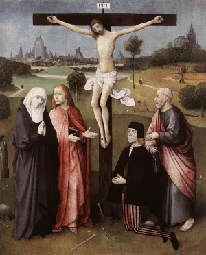 Crucifixion with a Donor by Hieronymus Bosch Oil Painting