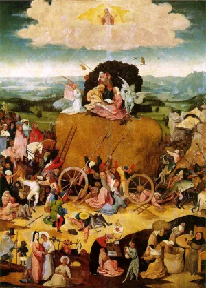 Haywain, Central Panel of the Triptych by Hieronymus Bosch - Oil Painting Reproduction