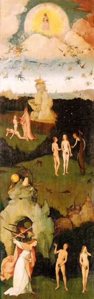 Haywain, Left Wing of the Triptych painting by Hieronymus Bosch