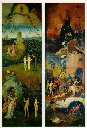 Paradise and Hell, Left and Right Panels of a Triptych