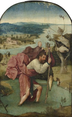 Saint Christopher Carrying the Christ Child by Hieronymus Bosch Oil Painting