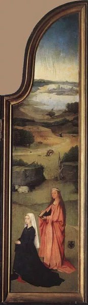 St. Agnes with the Donor by Hieronymus Bosch - Oil Painting Reproduction