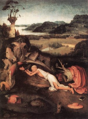 St Jerome in Prayer Oil painting by Hieronymus Bosch