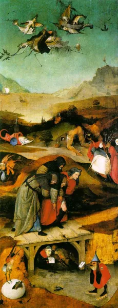 Temptation of St. Anthony, Left Wing of the Triptych painting by Hieronymus Bosch