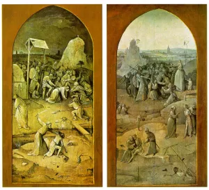 Temptation of St. Anthony, Outer Wings of the Triptych by Hieronymus Bosch Oil Painting