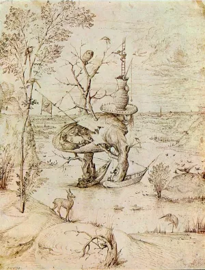 The Man-Tree by Hieronymus Bosch - Oil Painting Reproduction