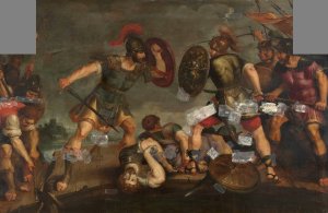 Horatius Cocles at the Pons Sublicius by Hieronymus Francken II Oil Painting