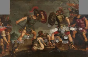 Horatius Cocles at the Pons Sublicius by Hieronymus Francken II Oil Painting