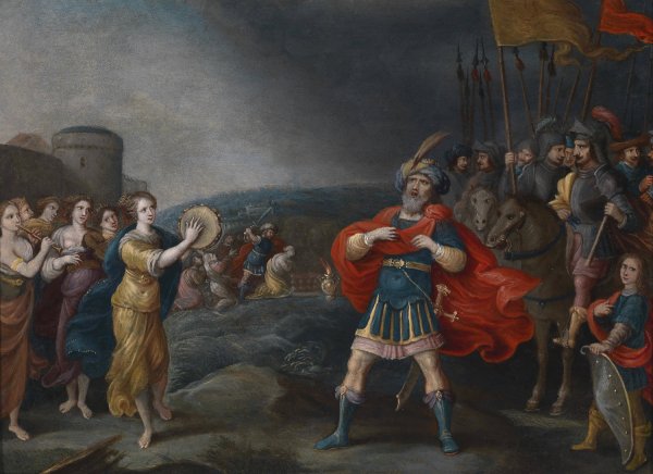 Jephthah Meets His Daughter by Hieronymus Francken II - Hand-Painted Oil Painting Reproduction