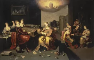Parable of the Wise and Foolish Virgins Oil painting by Hieronymus Francken II