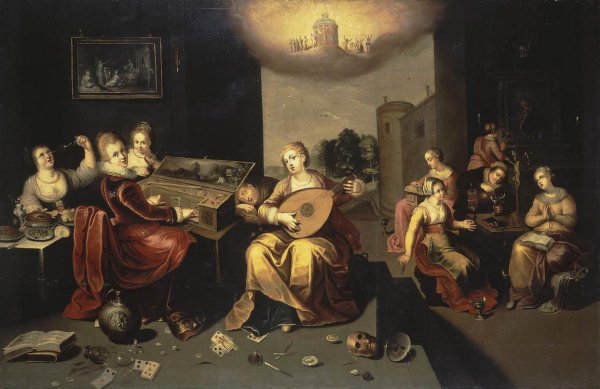 Main Product Photo of Parable of the Wise and Foolish Virgins Painting by Hieronymus Francken II