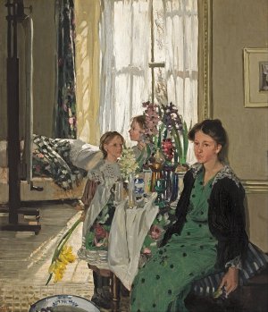 Studio interior by Hilda Fearon Oil Painting