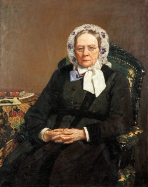 Widow Kristina Ulrika Klinteberg, born Lindgren by Hilda Lindgren Oil Painting