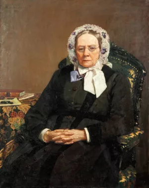 Widow Kristina Ulrika Klinteberg, born Lindgren by Hilda Lindgren Oil Painting