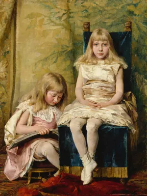 Hildegard and Alfhild Tamm by Hildegard Thorell Oil Painting