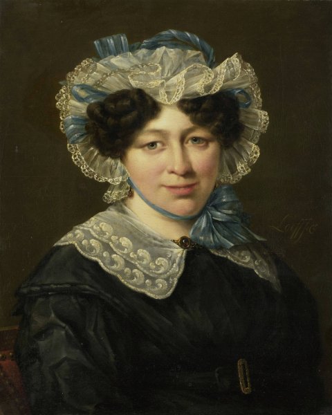 Portrait of Maria Adriana van der Sluys, Wife of Hermanus Martinus Eekhout  by Hillebrand Dirk Loeff - Hand-Painted Oil Painting Reproduction