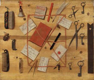 Letter Rack. Trompe l'oeil by Hindric Sebastian Sommar Oil Painting