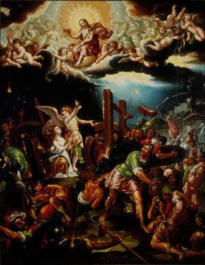 The Martyrdom of Saint Catherine of Alexandria by Hipolito De Rioja Oil Painting