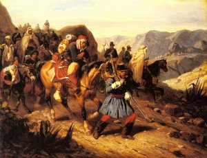 Returning from Battle Oil painting by Hippolyte Bellange