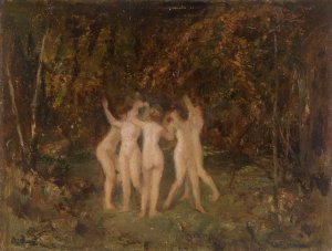 Nymphs in the Forest by Hippolyte Boulenger Oil Painting