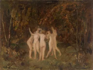 Nymphs in the Forest by Hippolyte Boulenger Oil Painting