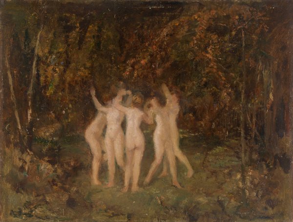 Nymphs in the Forest by Hippolyte Boulenger - Hand-Painted Oil Painting Reproduction